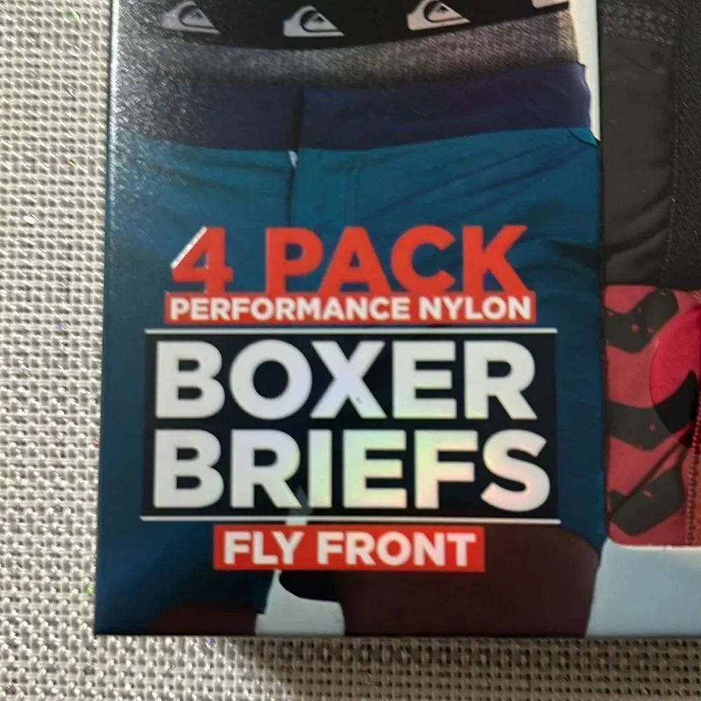 Quicksilver Multi S Multi Performance Nylon Fly Front Boxer Briefs Pack of 4